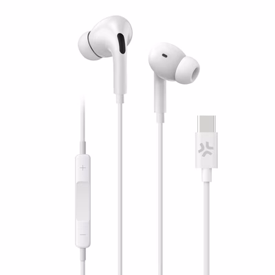 Immagine di Auricolari con filo si USB-C Bianco CELLY UP1200TYPEC - USB-C Stereo Wired in-ear Earphones UP1200TY