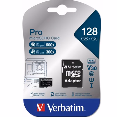 Immagine di Memory Card micro sd 128GB VERBATIM Pro 47044
