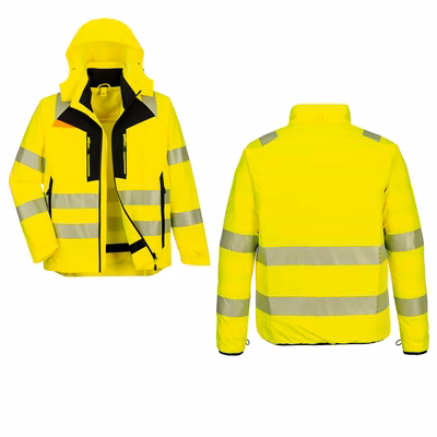 Immagine di Giacca invernale alta visibilità 4-in-1 PORTWEST DX466 colore giallo/nero taglia XXXXL