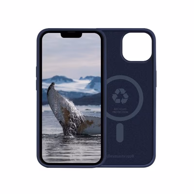 Immagine di Cover silicone Blu DBRAMANTE 1928 Monaco - Custodia per iPhone 14 in Plastica Ricicl MO61PABL1640