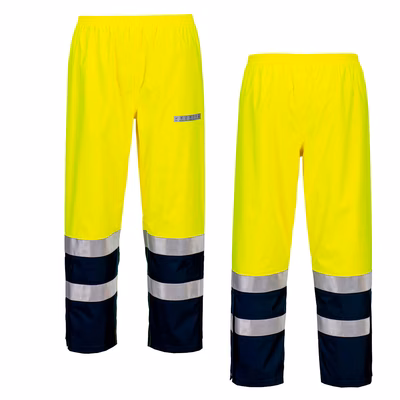 Immagine di Pantalone alta visibilità PORTWEST FR410 colore giallo/blu navy taglia M