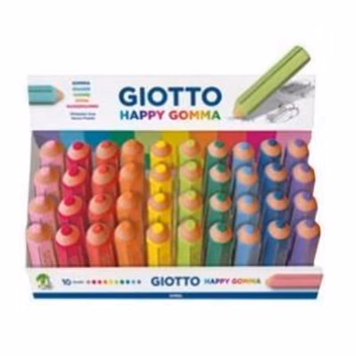 Immagine di Espositore gomme GIOTTO HAPPY colori assortiti