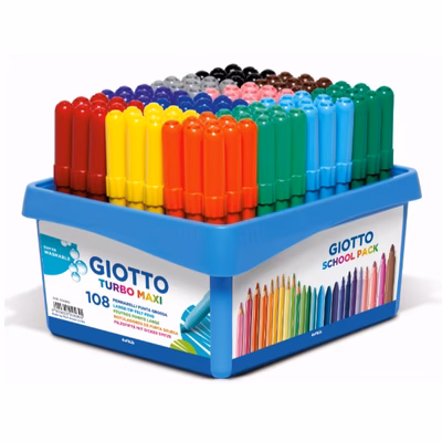 Immagine di Pennarello GIOTTO TURBO MAXI SCHOOLPACK 108 colori assortiti