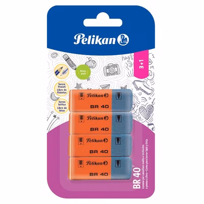 Immagine di Gomma in caucciù PELIKAN BR40 colore rosso-blu