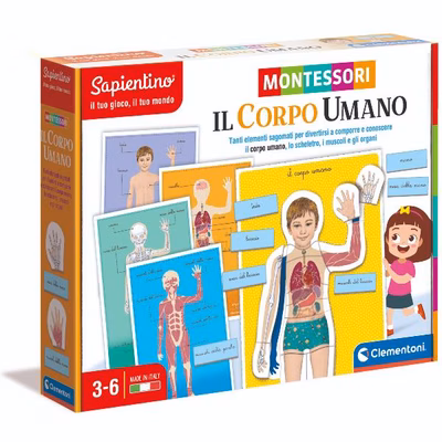 Immagine di Giochi educativi CLEMENTONI Montessori - Il Corpo Umano 16373A