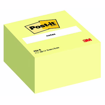 Immagine di Post-it 3M Cubo 636-B mm 76x76 450ff colore giallo Canary
