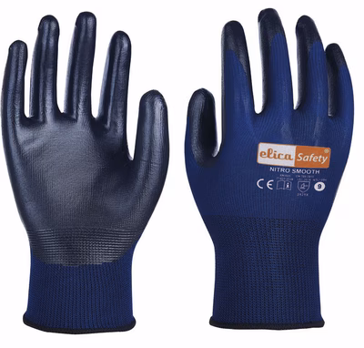 Immagine di Guanti ELICA SAFETY NITRO SMOOTH spalmati nitrile liscio taglia 6 - paio