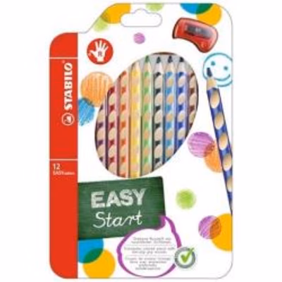 Immagine di Easycolors - matite colorate ergonomiche con fusto triangolare in legno, dotate di scanalature antis