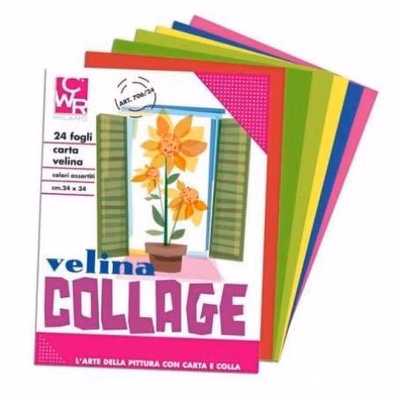 Immagine di Carta velina CWR COLLAGE cm 50x76 g21 risma da 24 fogli colore azzurro