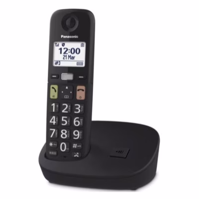 Immagine di Telefono cordless digitale PANASONIC CORDLESS TGU110EXB TASTI GRANDI BLK KX-TGU110EXB