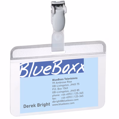 Immagine di Portanome autolaminante DURABLE con clip in plastica mm 54x90