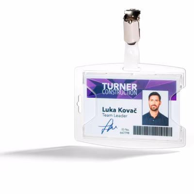 Immagine di Portabadge con clip DURABLE in polipropilene riciclato trasparente