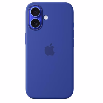 Immagine di Cover Magsafe in silicone colore blu oltremare per iPhone 16