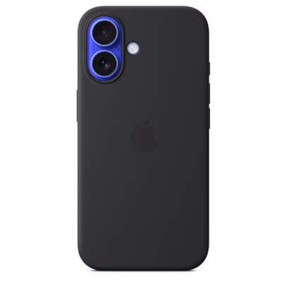 Immagine di Cover Magsafe in silicone colore nero per iPhone 16