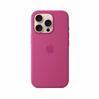 Immagine di Cover Magsafe in silicone colore fucsia per iPhone 16 Pro