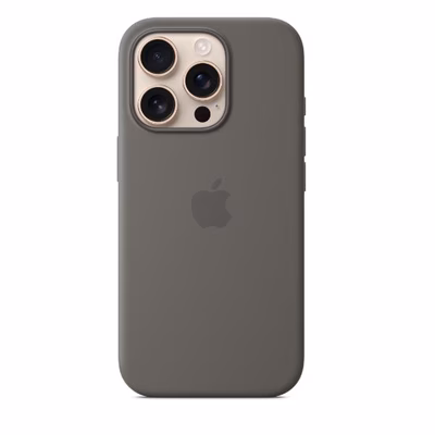 Immagine di Cover Magsafe in silicone colore grigio pietra per iPhone 16 Pro Max