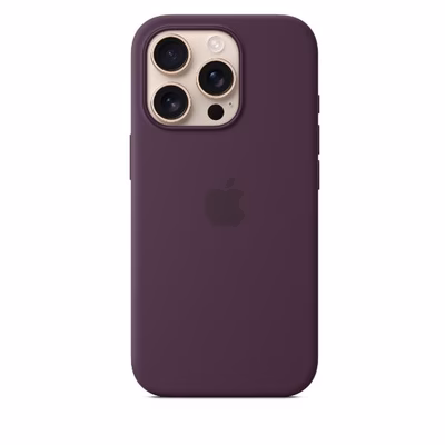 Immagine di Cover Magsafe in silicone colore prugna per iPhone 16 Pro Max