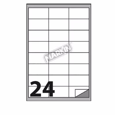 Immagine di Cf2400 etichette bianche mm 66x33,86 formato a4 100 fogli