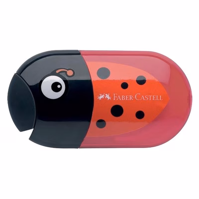 Immagine di Temperamatite con serbatoio a due fori FABER CASTELL ANIMAL COCCINELLA