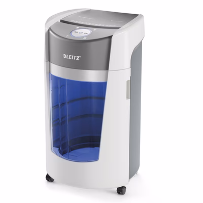 Immagine di Distruggidocumenti a frammenti LEITZ IQ OptiMax Office P5 livello sicurezza P-5 colore bianco