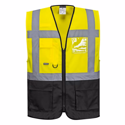 Immagine di Gilet PORTWEST EXECUTIVE VARSAVIA C476 colore giallo/nero taglia S