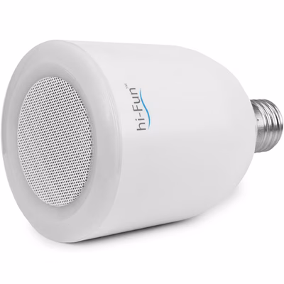 Immagine di Lampada LED 5W=40W attacco E27 con cassa Bluetooth integrata potenza audio in uscita 2,5W