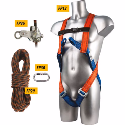 Immagine di Kit anticaduta scorrevole 10 m PORTWEST FP66 colore rosso