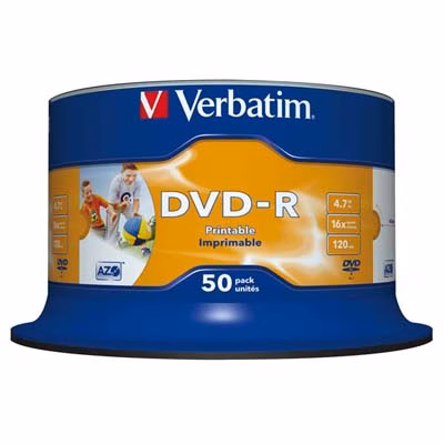 Immagine di Dvd-r VERBATIM Wide Printable 50 spindle 4,7Gb 16X