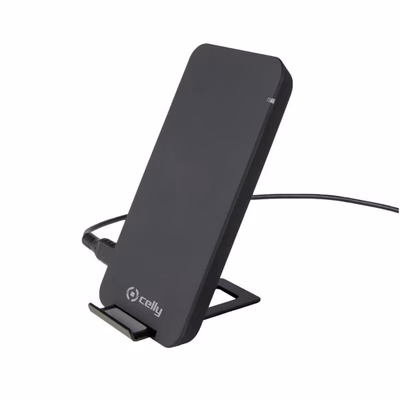 Immagine di Caricabatterie wireless/senza fili nero USB-C CELLY WLFASTSTAND - 10W Wireless Fast Stand Charger WL