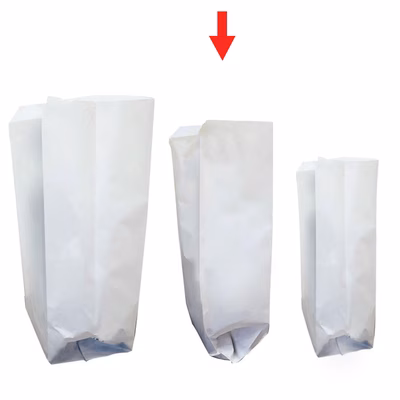 Immagine di Sacchetto per alimenti in carta kraft cm 14+10x30 kg 5,78 colore bianco