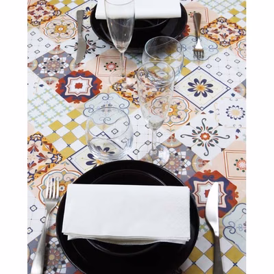 Immagine di Coprimacchia in carta politenata con accoppiato polipropilene NIBA MAIOLICA cm 100x100 150 pezzi