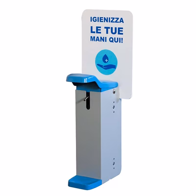 Immagine di Dispenser murale a gomito in acciaio verniciato per sapone liquido e gel