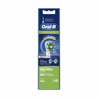 Immagine di Testine ricambio per spazzolino elettrico ORAL B 2 pz CROSS ACTION