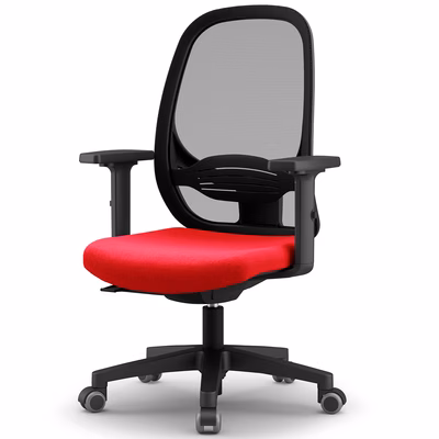 Immagine di Sedia operativa O-ZONE braccioli regolabili sedile rosso