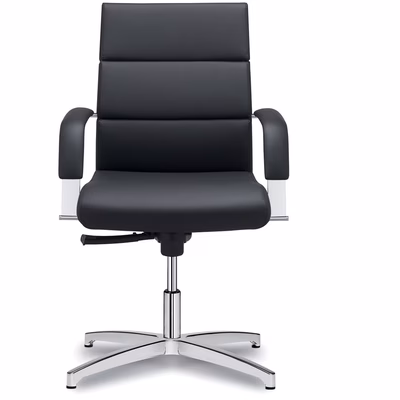 Immagine di Poltrona BODY visitatore/meeting rivestimento ecopelle nera