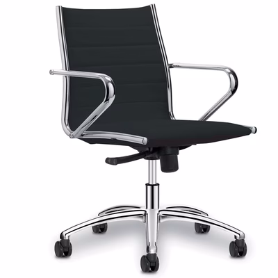 Immagine di Poltrona CLASSIC CR schienale medio rivestimento ecopelle colore nero