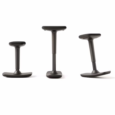 Immagine di Sgabello LED regolabile in altezza colore nero