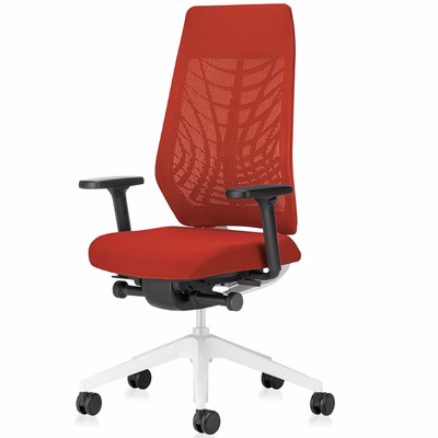 Immagine di Sedia operativa JOYCE struttura grigio chiaro rosso