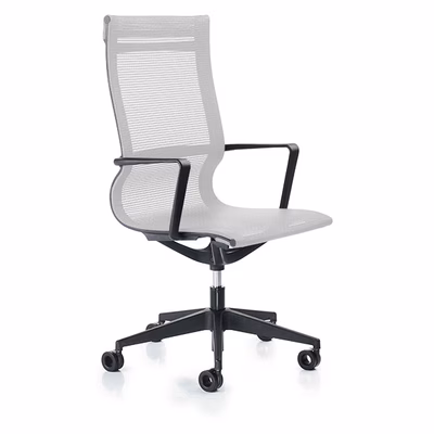 Immagine di Sedia direzionale LIBERTY schienale alto rete bianca