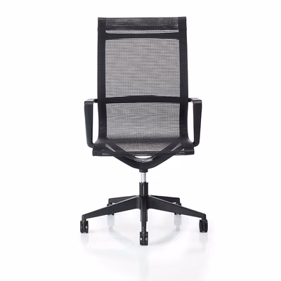 Immagine di Sedia direzionale LIBERTY schienale alto rete nera