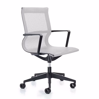 Immagine di Sedia direzionale LIBERTY schienale medio base 5 rete bianca