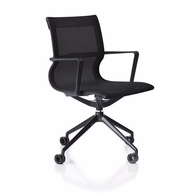 Immagine di Sedia direzionale LIBERTY schienale medio base 4 rete nera