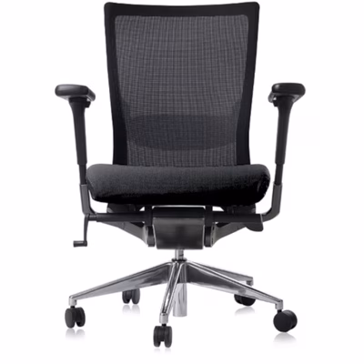 Immagine di Sedia direzionale ALUMESH senza poggiatesta nera