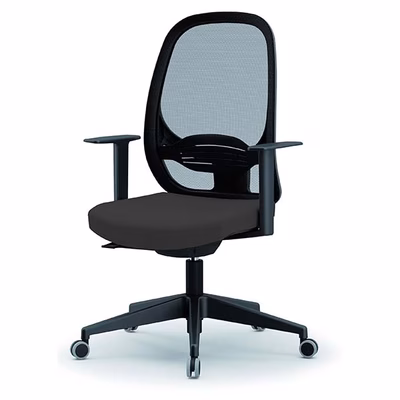 Immagine di Sedia operativa HOPPER braccioli fissi tessuto nero