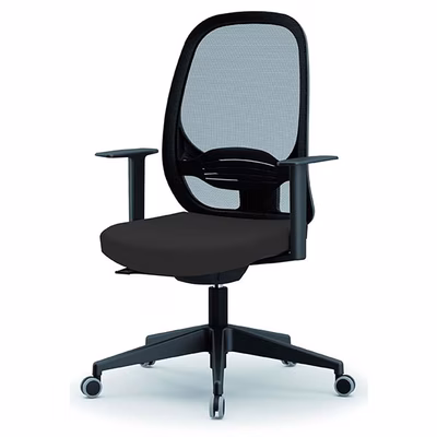 Immagine di Sedia operativa HOPPER braccioli fissi ecopelle nero