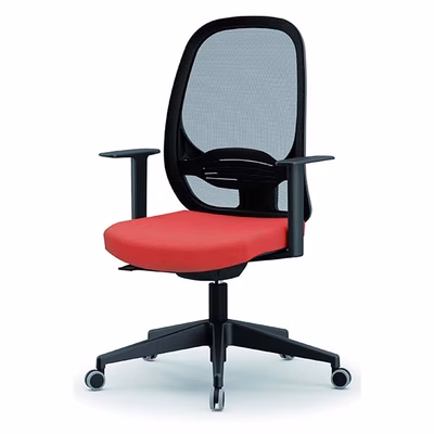 Immagine di Sedia operativa HOPPER braccioli fissi ecopelle rosso