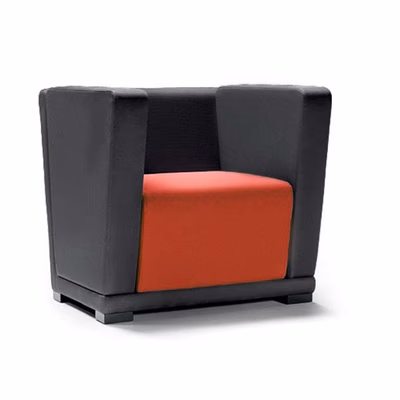 Immagine di Poltrona crt schienale basso c/braccioli base arancio