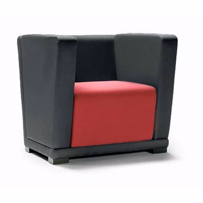 Immagine di Poltrona crt schienale basso c/braccioli base rosso