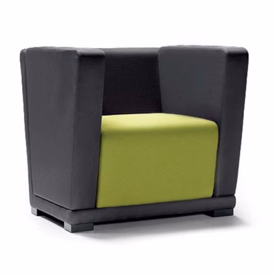 Immagine di Poltrona crt schienale basso c/braccioli base verde