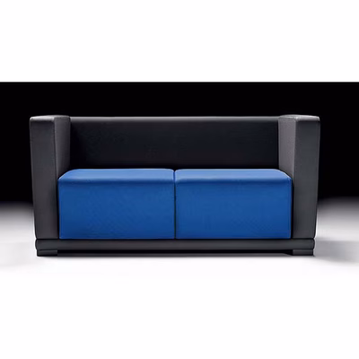 Immagine di Divano crt schienale basso c/braccioli basi colore blu